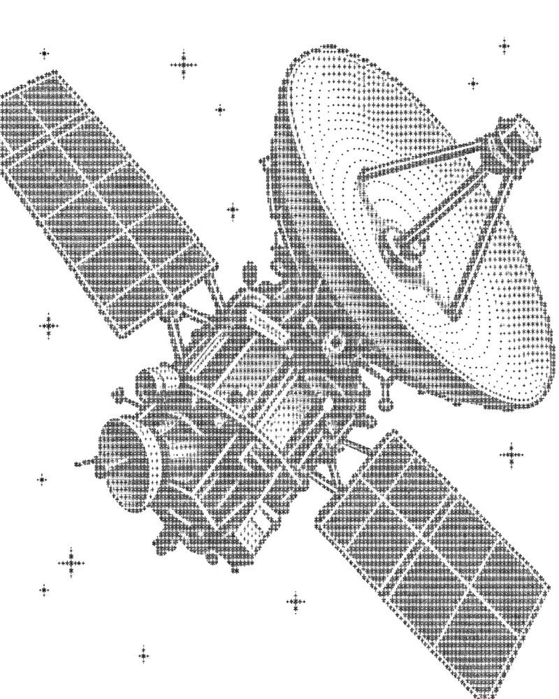 Satelit – bodkovaná ilustrácia